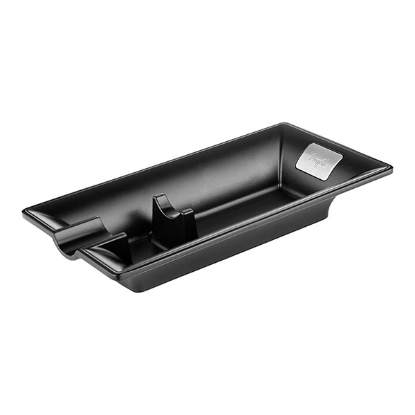 Пепелник за 1 пура правоъгълен черен - метал