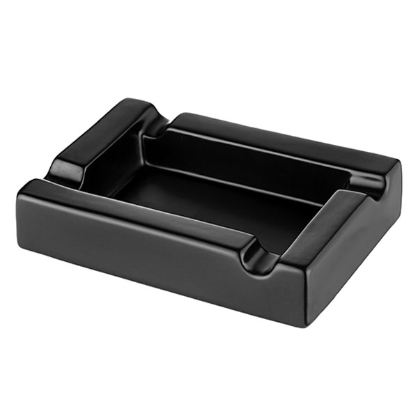 Пепелник за пури - черен правоъгълен