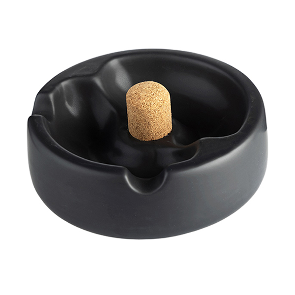 Пепелник за лула керамичен черен мат Ø 16см