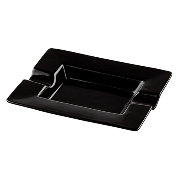 Пепелник за 2 пури Angelo керамичен черен правоъгълен