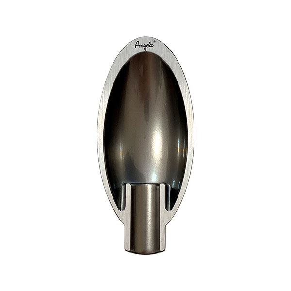 Пепелник за 1 пура Angelo овал сиво с черно - метал