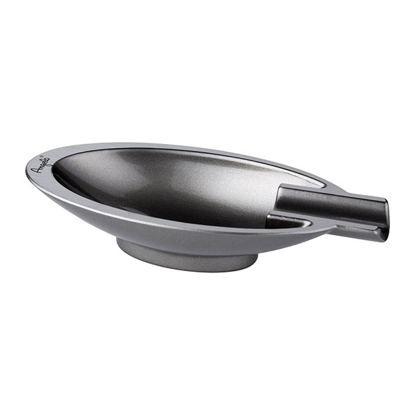 Пепелник за 1 пура Angelo овал сиво с черно - метал