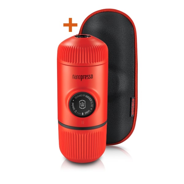 Wacaco - Nanopresso Lava Red + калъф - Преносима портативна машина за еспресо