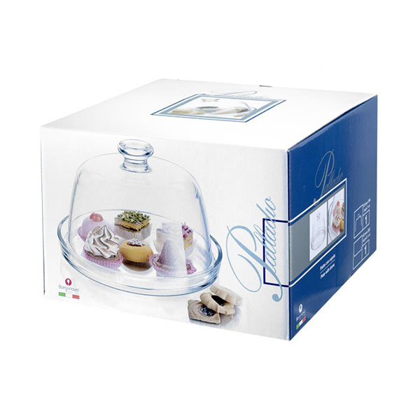 Стъклен поднос с капак Palladio 22 см - Borgonovo