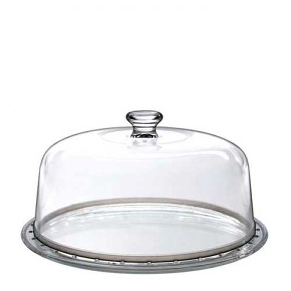 Стъклен поднос за торта с капак Palladio 31см - Borgonovo