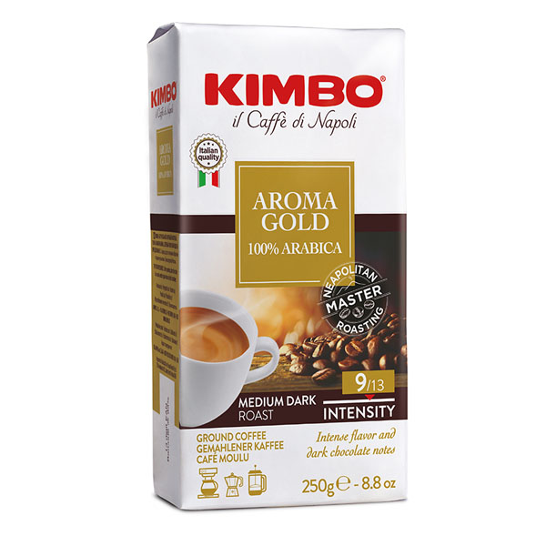 Kimbo Aroma Gold 100% Arabica 250g мляно кафе вакуумна опаковка