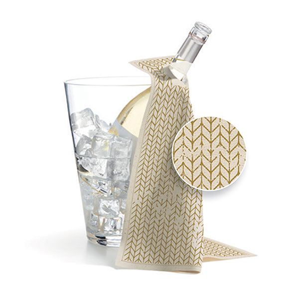 Кърпа за бутилка - 40/40см - BOHO - на златни чертички Roll drap