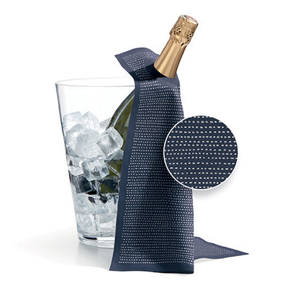 Кърпа за бутилка - 40/40см - SEAFOOD синя - на точки Roll drap