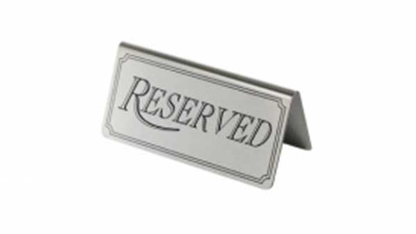 Табелка Reserved